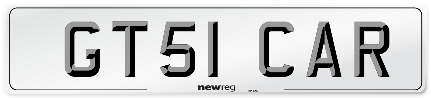 GT51 CAR Number Plate from New Reg